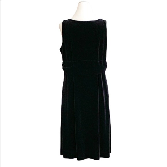 Cato LBD Black Velvet Sleeveless Knot Front A-Line Party Dress Plus Size 18 - Picture 4 of 11